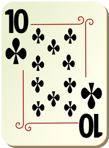 Ten of clubs vector illustration