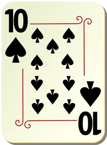 Sepuluh sekop bermain kartu vektor ilustrasi