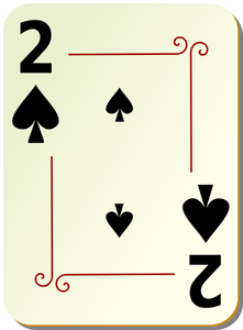 Twee van schoppen speelkaart vectorillustratie