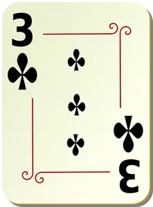 Trois de dessin vectoriel de clubs