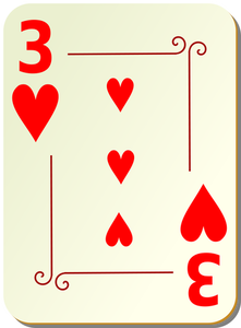 Three of hearts vector illustration