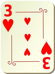 Three of hearts vector illustration