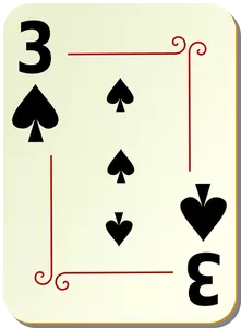 Tre av Spar spillkort vector illustrasjon