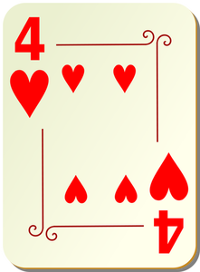 Four of hearts vector image