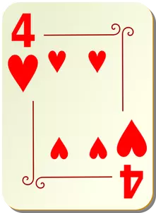 Four of hearts vector image