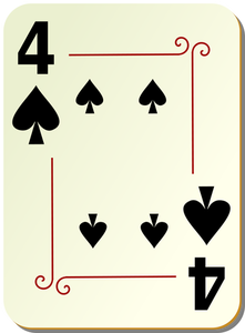 Empat sekop bermain kartu vektor ilustrasi