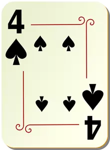 Four of spades playing card vector illustration
