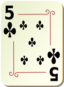 Cinq des clubs vector image