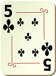Cinq des clubs vector image