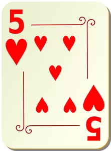 Five of hearts vector clip art