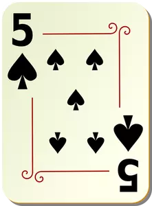 Vijf van schoppen speelkaart vectorillustratie