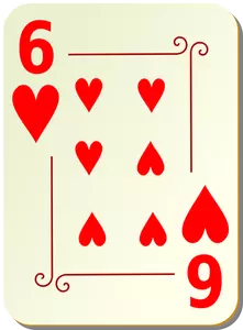 Six of hearts vector graphics