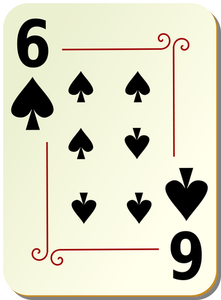 Six de pique jeu de cartes vector illustration