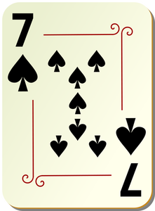 Sieben der Pik-Karten-Vektor-illustration