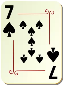 Syv av Spar spillkort vector illustrasjon