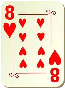 Eight of hearts vector illustration