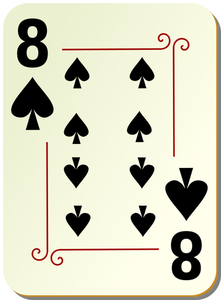 Delapan dari sekop bermain kartu vektor ilustrasi