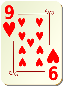 Nine of hearts vector image