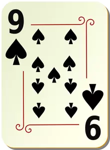 Devět piky hrací karta vektorové ilustrace