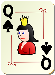 Ratu sekop bermain kartu vektor ilustrasi