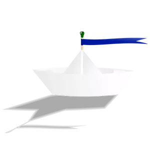 Paper boat vector drawing