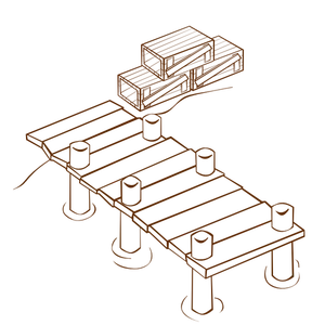 Boat dock RPG map symbol vector image
