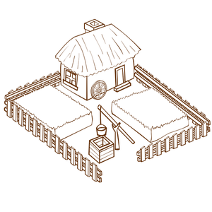 Bauernhof RPG Karte Symbol Vektor-Bild