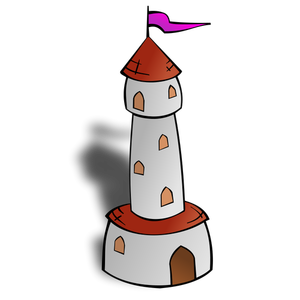 Kruhová věž s vlajkou vektor