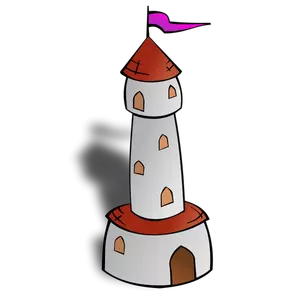 Round Tower dengan bendera vektor