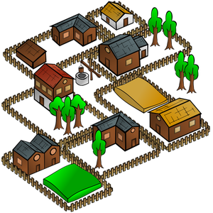 Symbole de carte vectorielle village