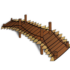 Pont en bois RPG carte symbole vecteur clip art