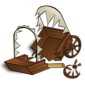 Caravane épave RPG carte symbole dessin vectoriel