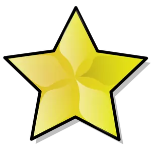 Estrella de oro con la imagen de vector de frontera