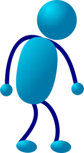 Albastru stick om figura vector ilustrare