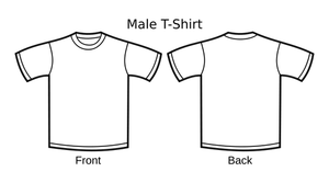 Mannelijke t-shirt sjabloon vector tekening