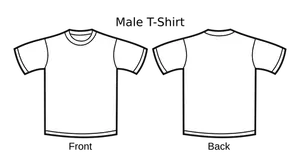 Manlig t-shirt-mall vektorritning