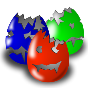 Immagine vettoriale di pauroso Pasqua uova