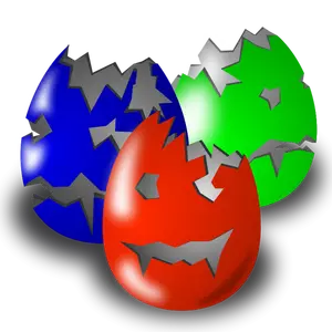 Scary Easter eggs vector image