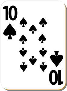 Tien van schoppen speelkaart vector illustraties