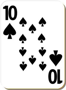 Kymmenen pataa pelaava kortti vektori ClipArt