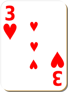 Three of hearts vector image