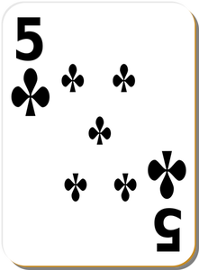 Cinq de dessin vectoriel de clubs