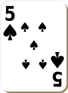 Fem av spader spelkort vektor ClipArt