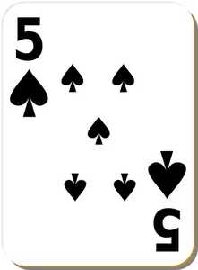 Viisi pataa pelaamassa korttivektori ClipArt-kuva
