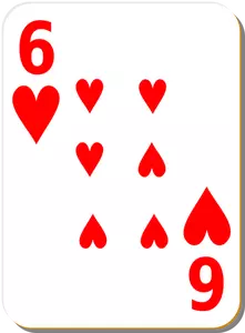 Six of hearts vector graphics