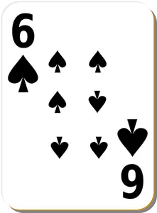 Šest z piky hrací karta vektorový obrázek