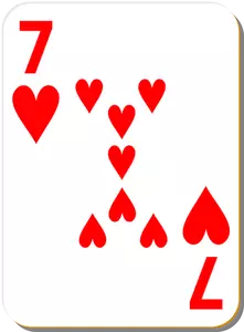 Seven of hearts vector clip art