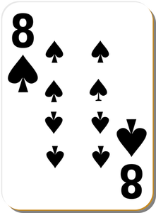 Huit de dessin vectoriel de carte à jouer pique