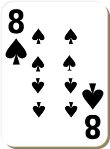 Huit de dessin vectoriel de carte à jouer pique