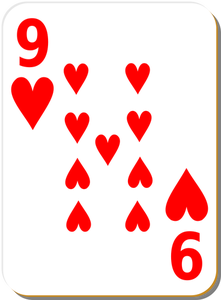 Nine of hearts vector illustration